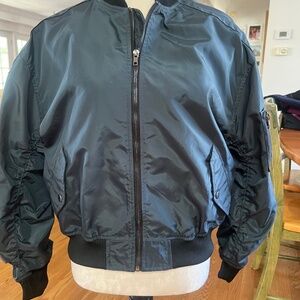 Black quilted puff jacket